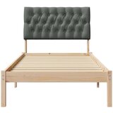 vidaXL Posteljni okvir z oblazinjenim vzglavjem Rjava 90 x 190 cm | Shoptok.si