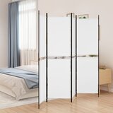 Sobna pregrada s 4 panela bijela 200 x 180 cm od tkanine | shoptok.hr
