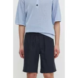 Samsoe Samsoe Lanene kratke hlače SMITH mornarsko modra barva, M21200050