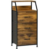 HOMCOM predalnik poliester, jeklo 44D x 29Š x 92V cm Rustikal rjav, (5000242270) | Shoptok.si