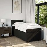 vidaXL Box spring postelja z vzmetnico črna 90x200 cm blago | Shoptok.si
