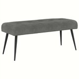  Klupa s gumbastim tkanjem Tamnosiva 110 x 40 x 46 cm Baršun | shoptok.hr