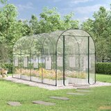  Staklenik prozirni 160x400x190 cm PVC i čelik obložen prahom Cijene