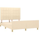  Posteljni okvir z vzglavjem krem 140x190 cm blago, (20907191) | Shoptok.si