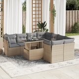 vidaXL 9-dijelni set vrtnih sofa s jastucima bež od poliratana | shoptok.hr
