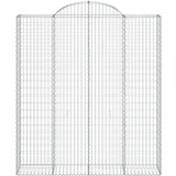  Obokane gabion košare 8 kosi 200x50x220/240 cm pocinkano železo, (21000605) Cene