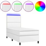  Box spring s madracem LED bijeli 80x200 cm umjetna koža | shoptok.hr