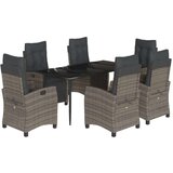  7-dijelni vrtni blagovaonski set sivi od poliratana | shoptok.hr