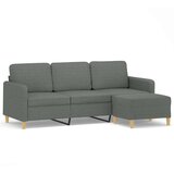  Trosjed s tabureom tamnosivi 180 cm od tkanine | shoptok.hr