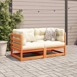  2-dijelni set vrtnih sofa s jastucima voštano smeđi od borovine | shoptok.hr