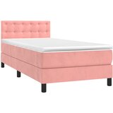 Box spring krevet s madracem ružičasti 80 x 200 cm baršunasti | shoptok.hr