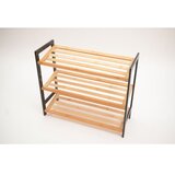 BOLZZ polica za obucu 3 nivoa bamboo crna Cene