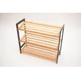 polica za obucu 3 nivoa bamboo crna
