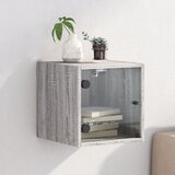  Noćni ormarić sa staklenim vratima boja hrasta 35 x 37 x 35 cm Siva | shoptok.hr