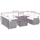  10-dijelni set vrtnih sofa od poliratana s jastucima sivi | shoptok.hr