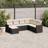  7-dijelni set vrtnih sofa od poliratana s jastucima crni | shoptok.hr