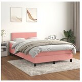  Box spring postelja z vzmetnico roza 120x200 cm žamet | Shoptok.si