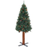  Usko božićno drvce s pravim drvom i šiškama zeleno 150 cm PVC | shoptok.hr