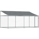 Kavez za pse s krovom i vratima sivi 4x2x2 m pocinčani čelik | shoptok.hr
