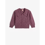 Koton Knit Cardigan Shirt Collar Button Closure