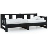  Dnevni ležaj na izvlačenje crni 2x (80x200) cm masivna borovina | shoptok.hr