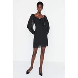 Trendyol black Heart Collar Dress Cene
