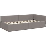 vidaXL Kotna postelja Taupe 90 x 200 cm Tkanina in oblikovan les | Shoptok.si