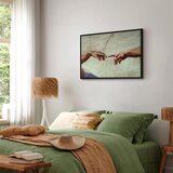  Slika - Michelangelo – The Creation of Adam (hands) 60x40 U crnom drvenom okviru | shoptok.hr