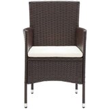 vidaXL Vrtna jedilna garnitura 3-delna z blazinami poli ratan rjava | Shoptok.si