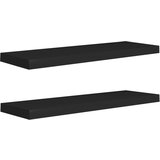Maison Chic 2 kosi Stenske Police - Viseče police črne 80x23,5x3,8 cm MDF, (21758803) Cene