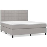The Living Store Box spring postelja z vzmetnico svetlo siva 160x200 cm žamet - Box Spring Postelja, (21492485) | Shoptok.si