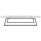  Stalak za monitor crni 40x35x8 cm kaljeno staklo i metal | shoptok.hr