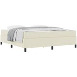 vidaXL Konstrukcija postelje z vzmetnico krema 180 x 200 cm blago, (5000124088) | Shoptok.si