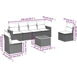  7-dijelni set vrtnih sofa od poliratana s jastucima crni | shoptok.hr