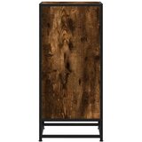 vidaXL Komoda dimljeni hrast 35,5x35x76 cm inženirski les in kovina | Shoptok.si
