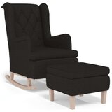  Fotelj z gugalnimi nogami in stolčkom črno blago, (20929514) | Shoptok.si