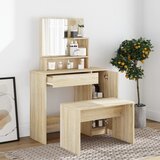  Toaletni stolić s ogledalom boja hrasta sonome 86,5x35x136 cm | shoptok.hr