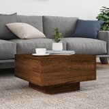  Stolić za kavu s LED svjetlima smeđi hrast 55x55x31cm | shoptok.hr