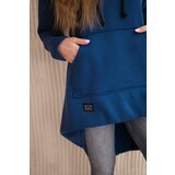 Kesi Padded sweatshirt with a long back and a hood in navy blue | shoptok.hr