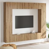 vidaXL Set TV komoda s pohranom s vratima 8 pcs Smeđa 221 x 30 x 180 cm Drvo Cijene