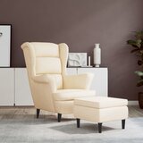 The Living Store Fotelj s stolčkom krem žamet - Fotelj S Stolčkom, (21420197) Cene