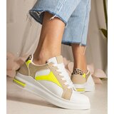 Gemre White women's sneakers with glitter and leopard accents Wellos | shoptok.hr