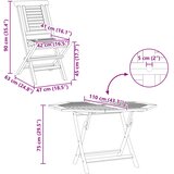  Vrtni set 5 kom. Smeđa Čvrsto teak drvo | shoptok.hr