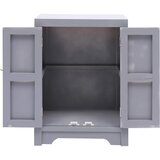  Noćni ormarić sivi 38 x 28 x 52 cm od drva paulovnije | Eponuda.com