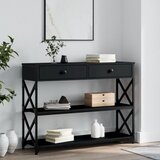  The Living Store Konzolna mizica črna 100x28x75 cm inženirski les - Konzolna Mizica, (21444822) Cene
