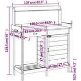  za sadnju s ormarićem 110 5x45x124 5 cm masivna jelovina | shoptok.hr