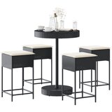 The Living Store Vrtna barska garnitura 5-delna z blazinami črn poli ratan - Vrtna Barska Garnitura, (21572458) | Shoptok.si