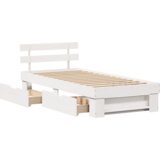 vidaXL krevetna konstrukcija s ladicama bijelo 90 x 190 cm borova drva | shoptok.hr