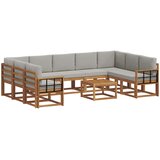  Set vanjskih sofa 10 kom. Prirodna i svijetlo siva | shoptok.hr