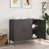 vidaXL Komoda črna 100,5x39x79 cm hladno valjano jeklo | Shoptok.si